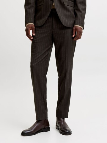 JACK & JONES Slimfit Bandplooibroek 'JPRMartin' in Bruin: voorkant