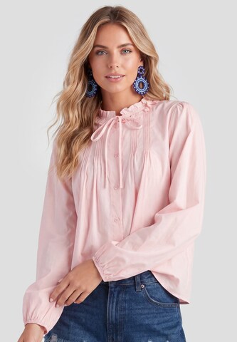 IZIA - Blusa em rosa: frente