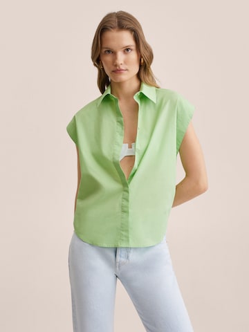 MANGO Blouse 'MATRIS' in Groen: voorkant