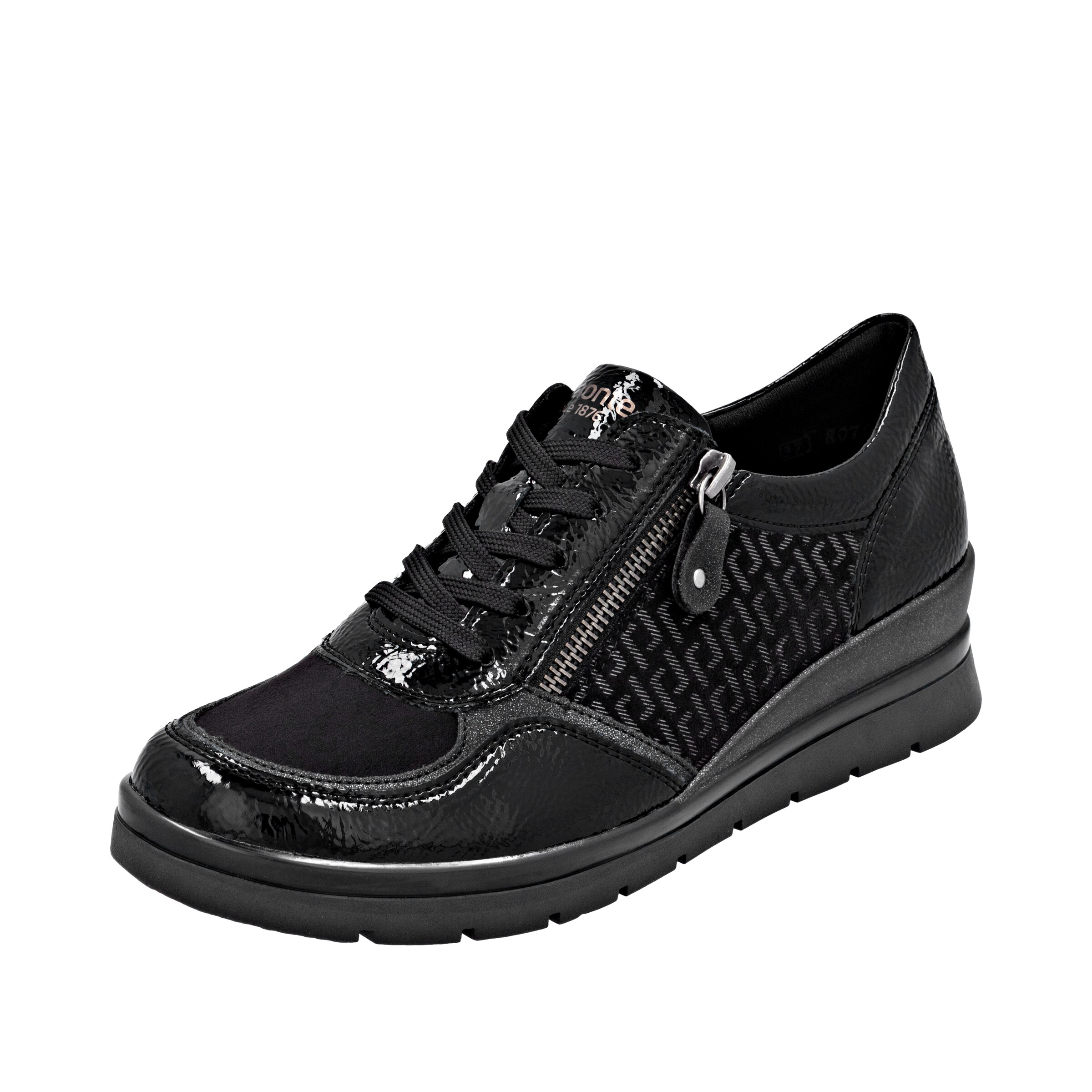 Baskets basses REMONTE en noir : devant