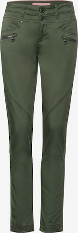 STREET ONE Slim fit Pants in Green: front