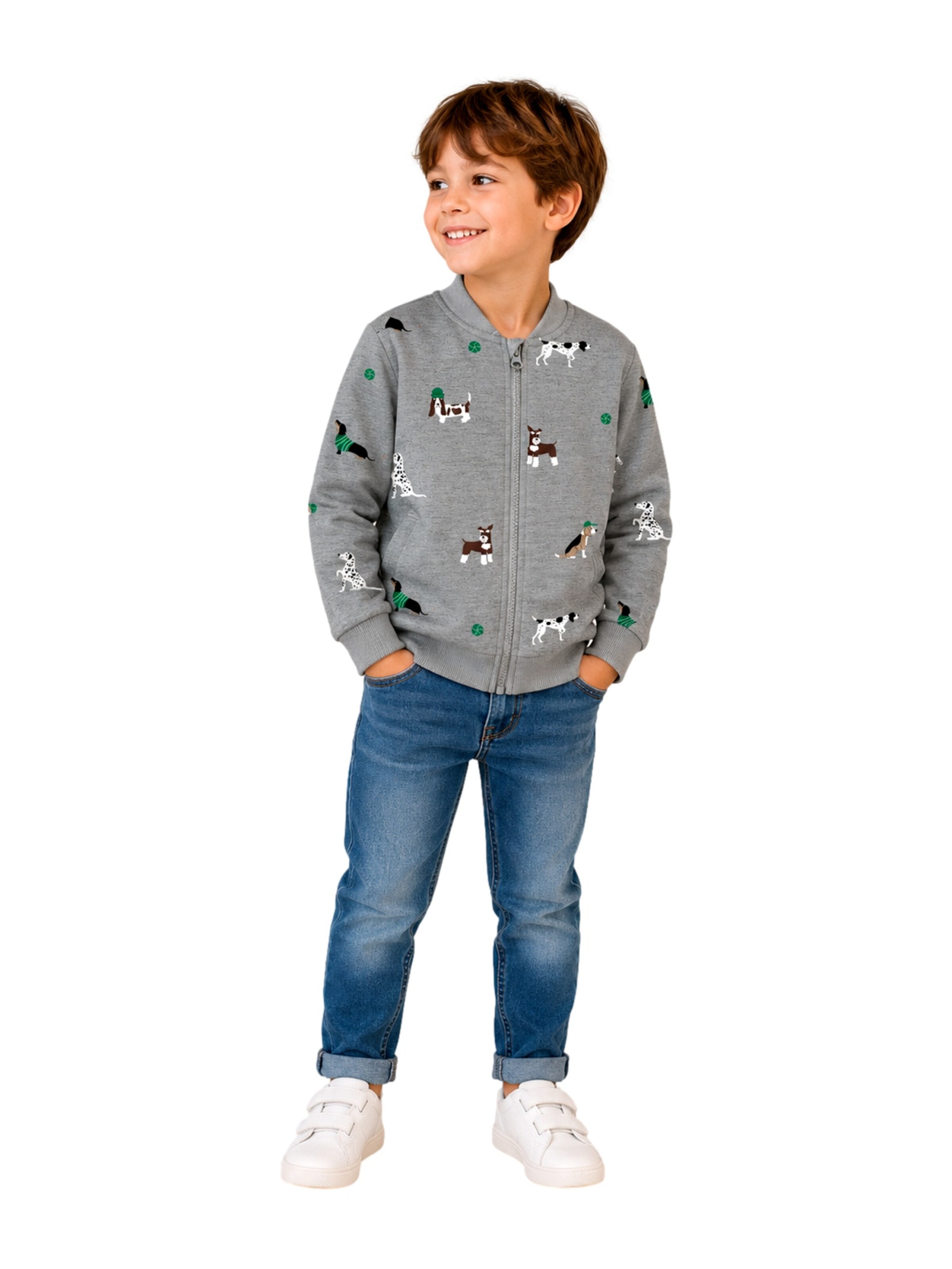 NAME IT Sweatjacke 'Naris' in Grau