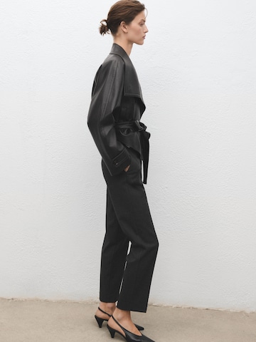 MANGO Regular Trousers with creases 'NEWARM' in Grey