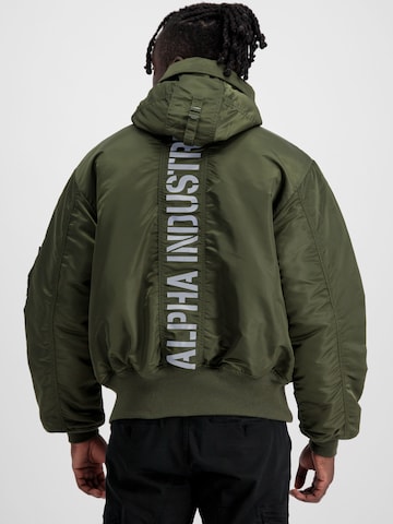 ALPHA INDUSTRIES Winter Jacket '45/P Hooded Custom' in Green