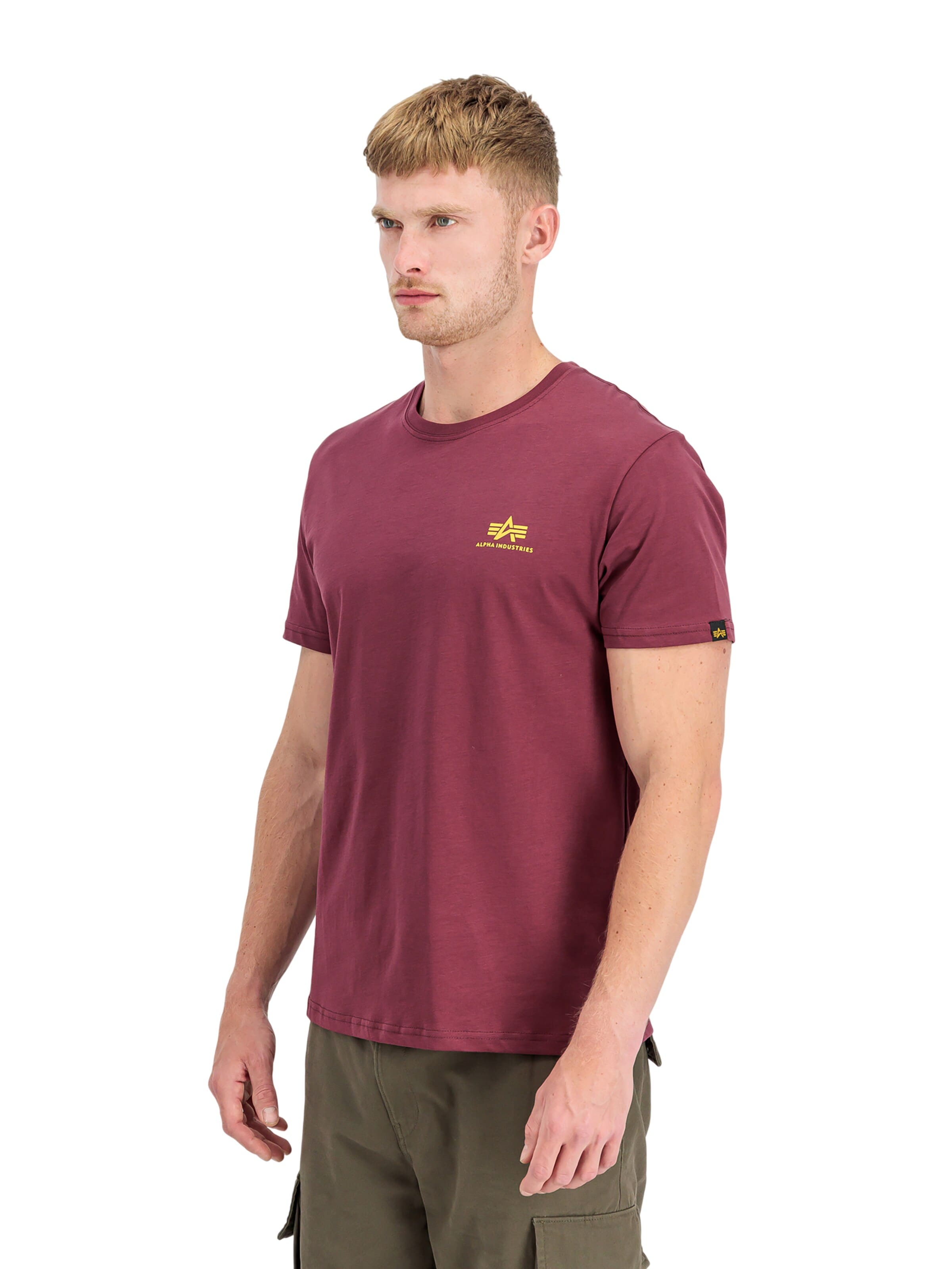 ALPHA INDUSTRIES Regular fit Shirt 'Basic Small Logo' in Red: front