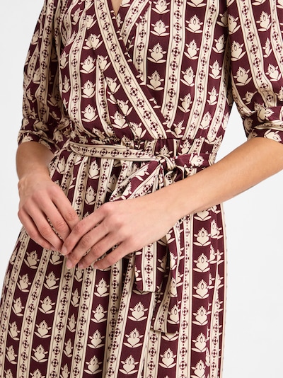 Ipuri Kleid in hellbeige / bordeaux, Produktansicht