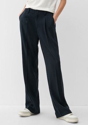 s.Oliver Wide leg Pleated Pants in Grey: front