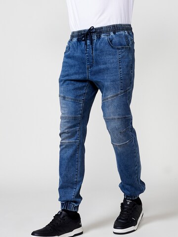 KOROSHI Tapered Jeans in Blue: front