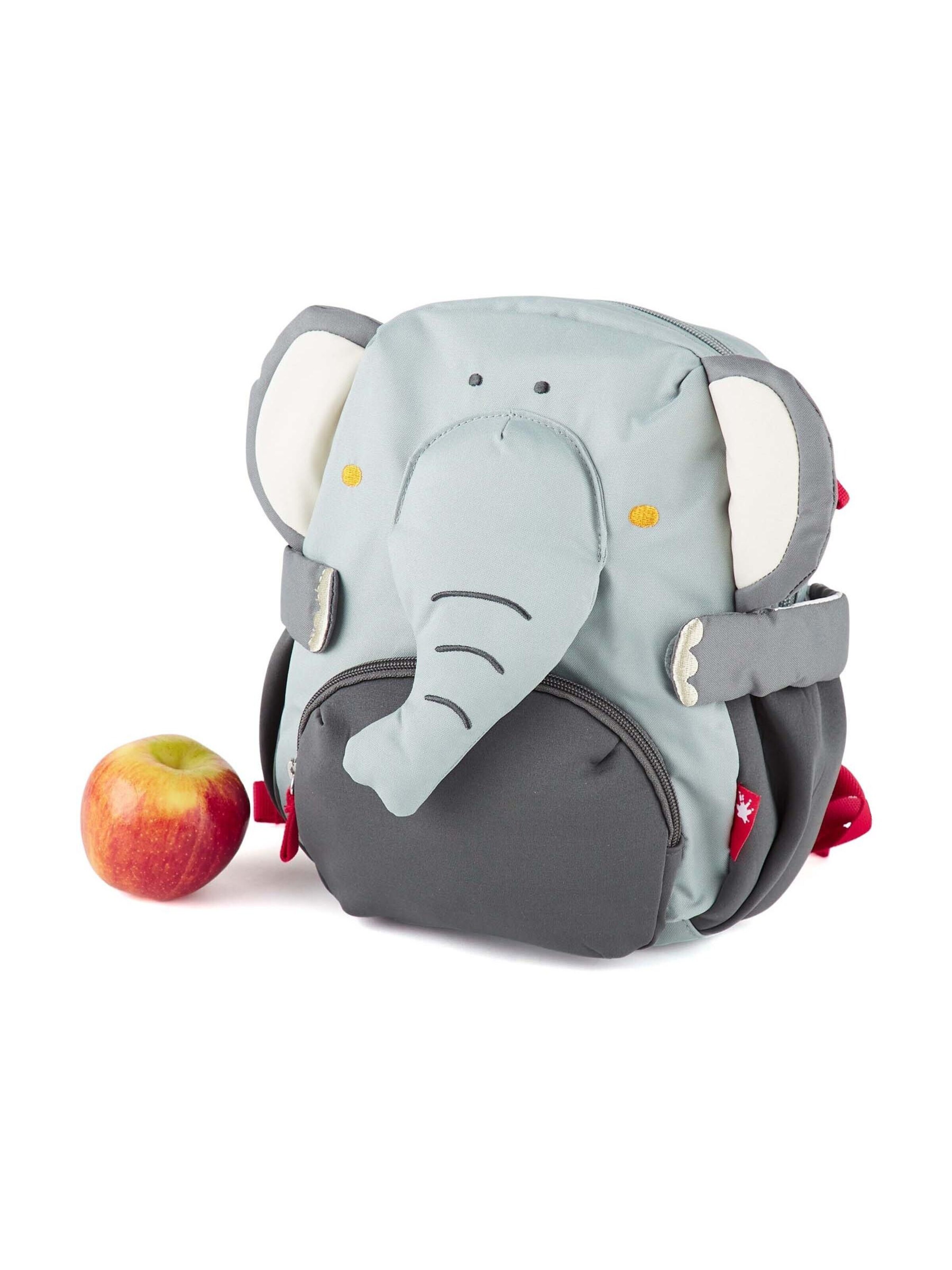 SIGIKID Backpack 'Kindergarten Rucksack fröhliches Tiergesicht, 5,2 Liter' in Grey