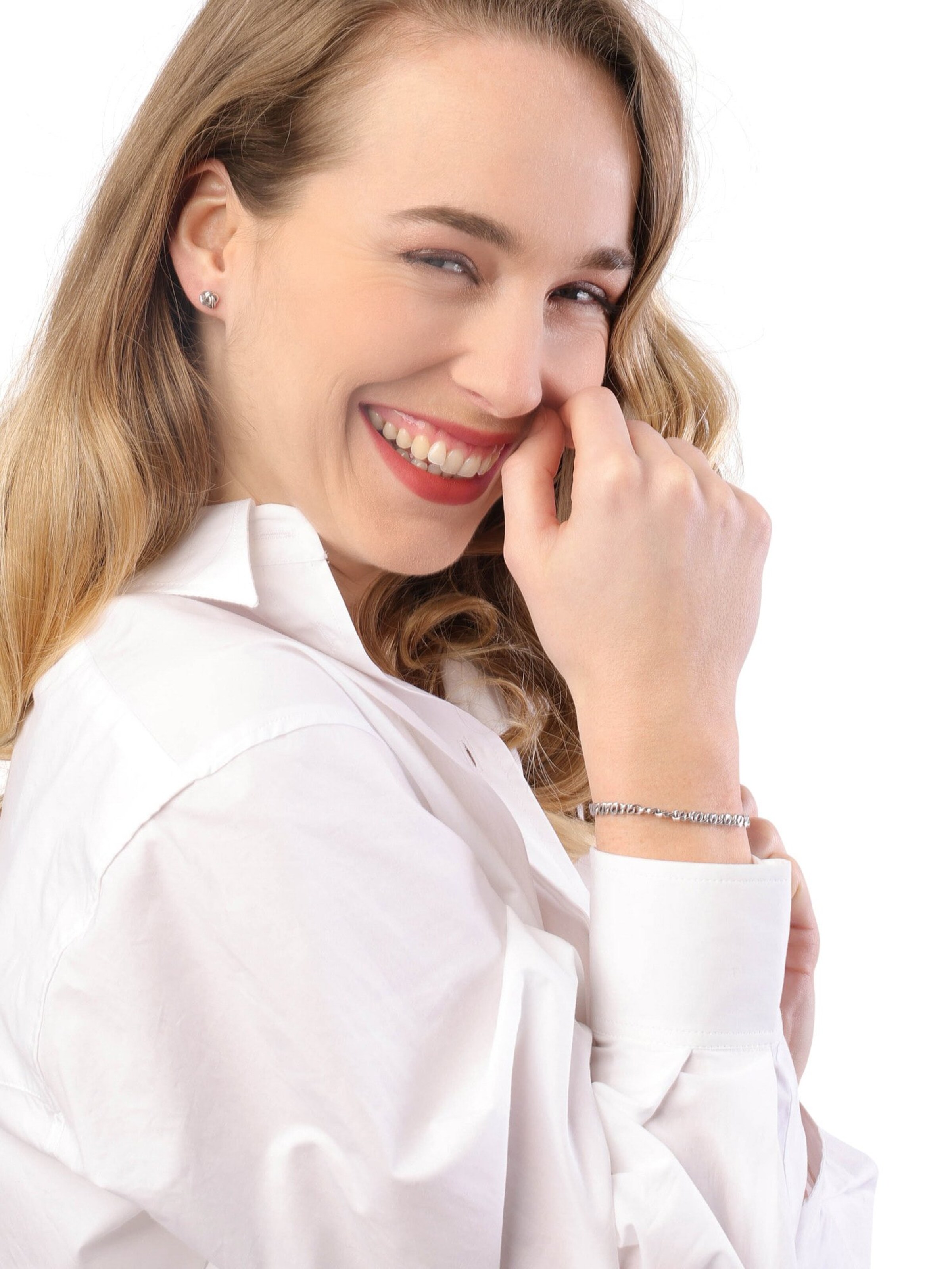 Lucardi Bracelet 'Basic' in Silver: front