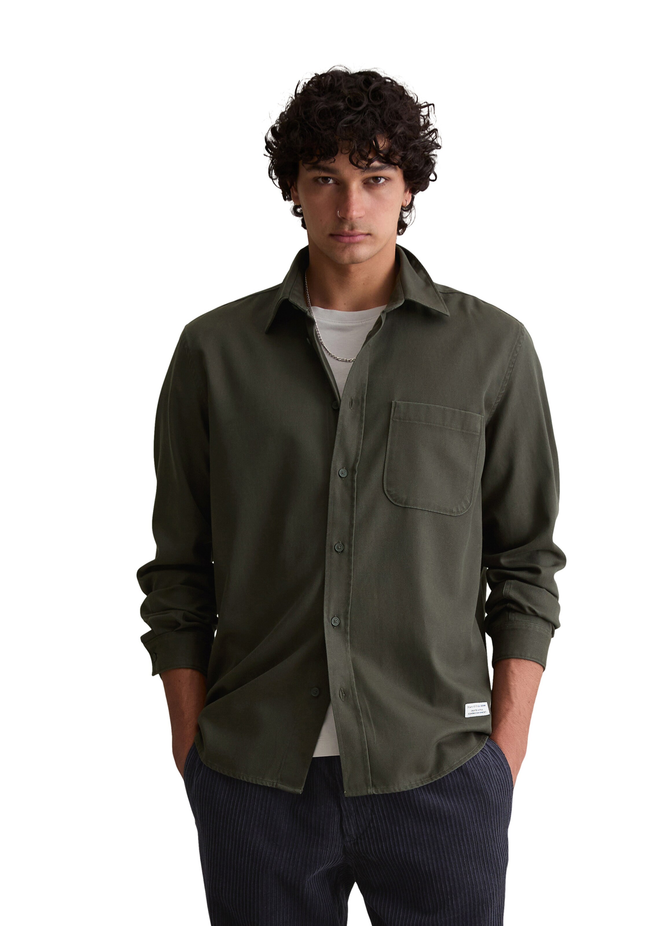 Marc O'Polo DENIM Regular fit Overhemd in Groen: voorkant