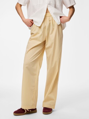 PIECES Wide Leg Bukser 'PCApril HW' i gul