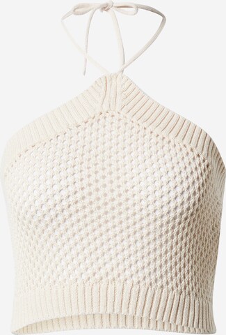 Monki Knitted top in White: front