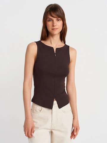 Dilvin Top in Brown: front