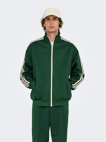 Only & Sons Sweat jacket 'ONSRiber' in Green: front
