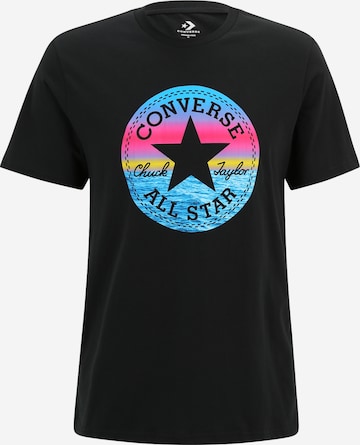 CONVERSE - Camiseta en negro: frente