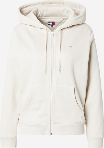 Giacca di felpa 'TJW REG S FLAG ZIP THRU' di Tommy Jeans in beige: frontale