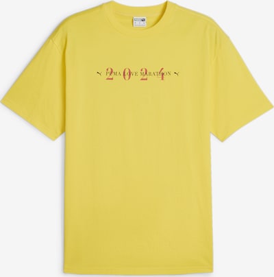 PUMA T-Shirt 'Love Marathon Grafik' in gelb / kirschrot / schwarz, Produktansicht