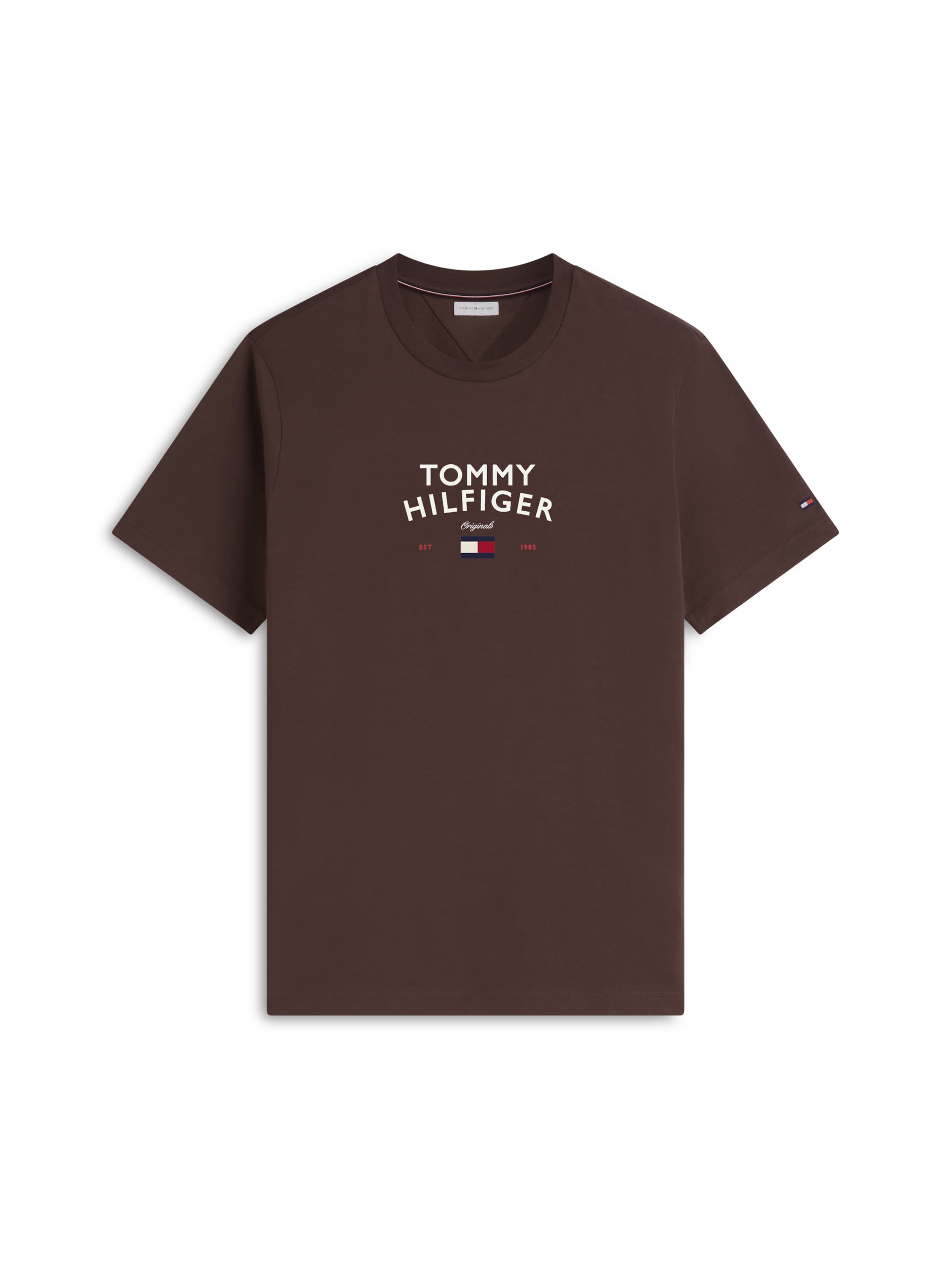 TOMMY HILFIGER Póló 'BRAND LOVE' - barna: elől