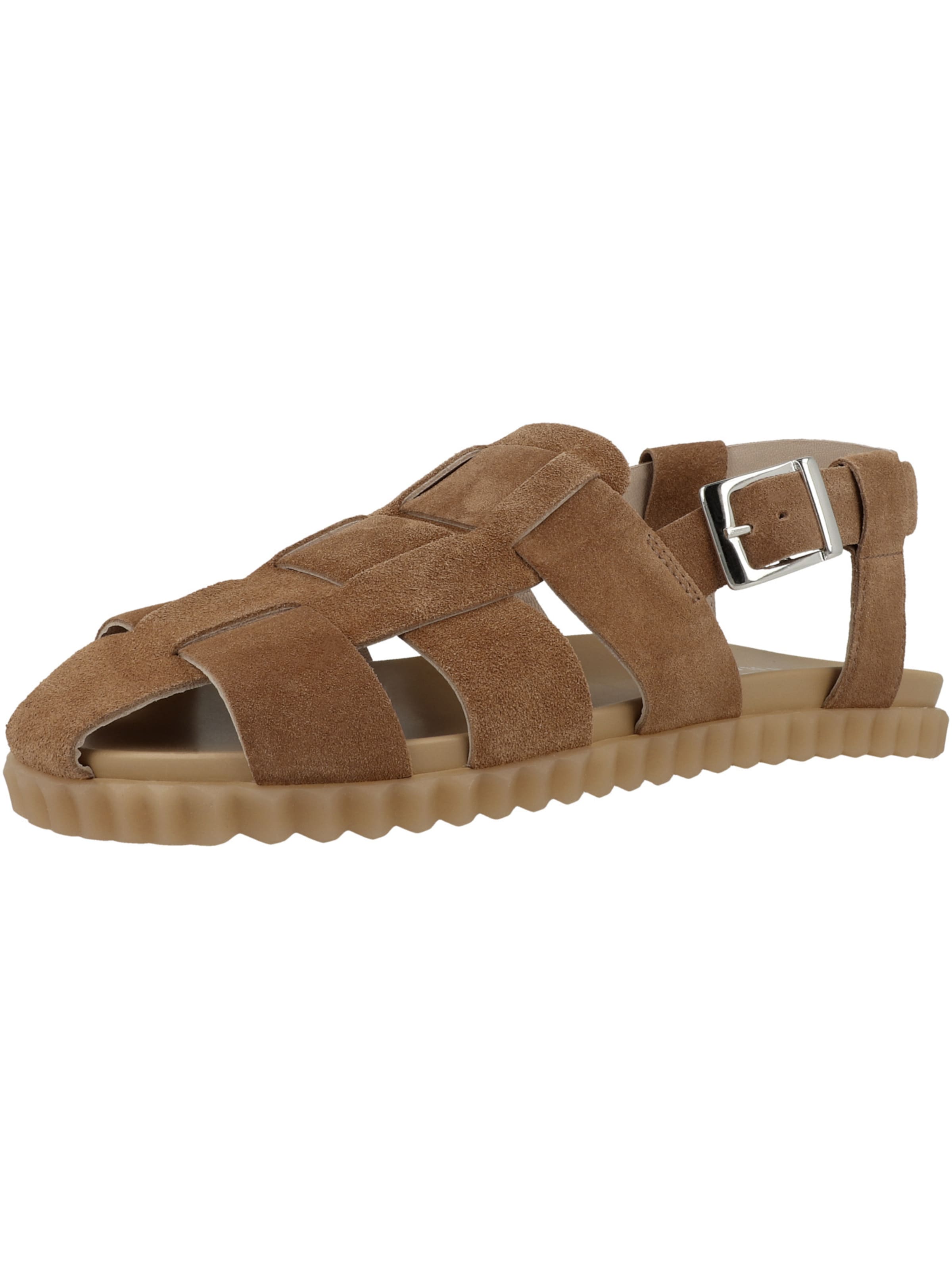 Sandales à lanières ' ALICE ' Voile blanche en marron : devant