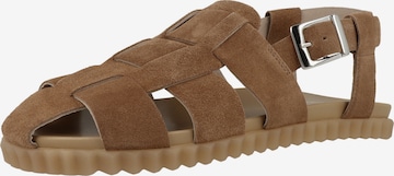 Sandales à lanières ' ALICE ' Voile blanche en marron : devant