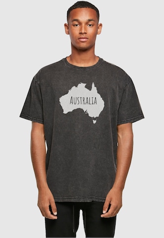Merchcode Shirt 'Australia X' in Zwart: voorkant