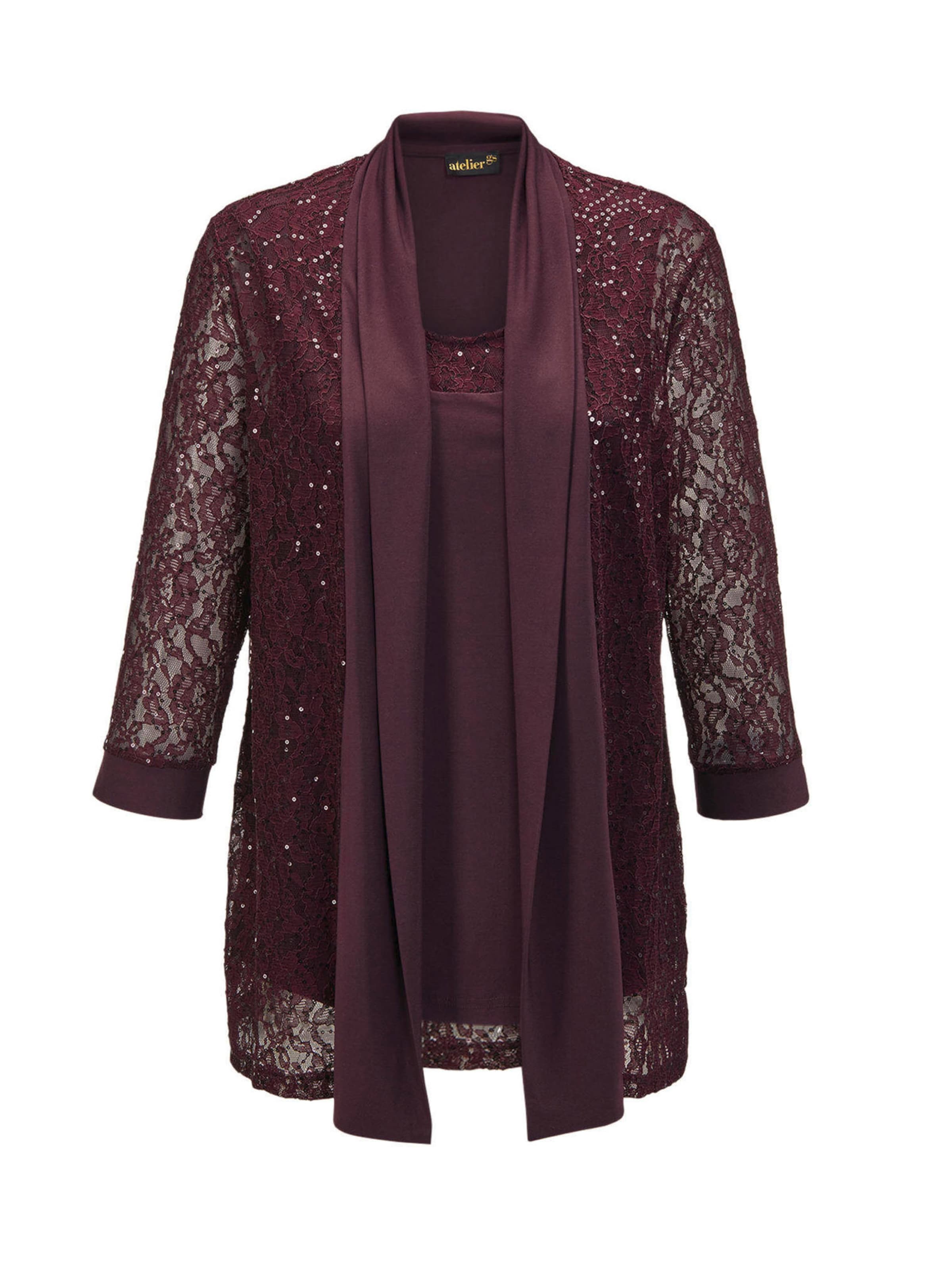 Goldner Strickjacke in Pink: Vorderseite