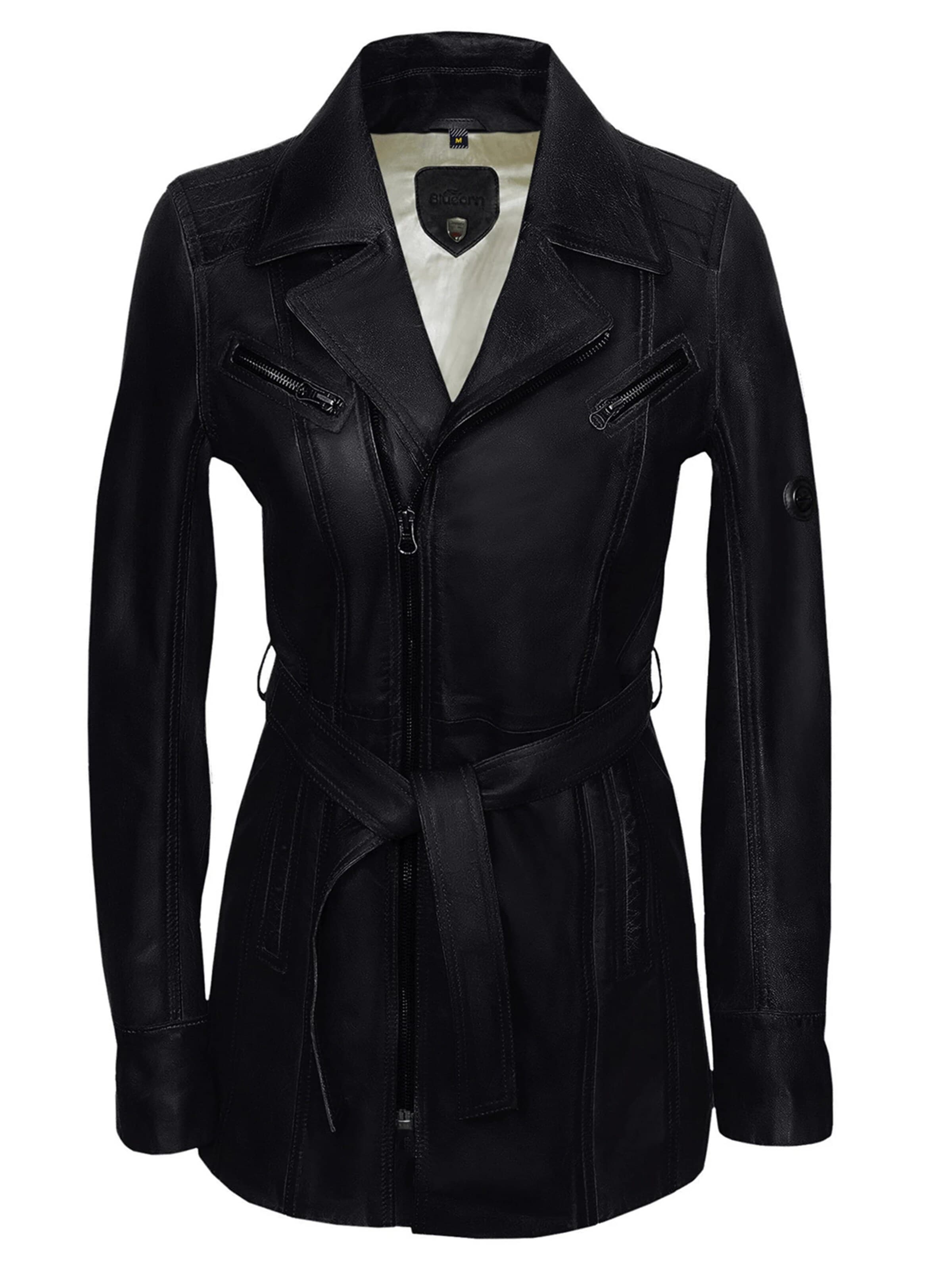 Manteau mi-saison 'Elin' Agamaa en noir : devant