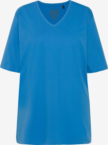 T-shirt Ulla Popken en bleu : devant