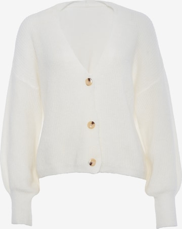 Decay Knit Cardigan in White: front