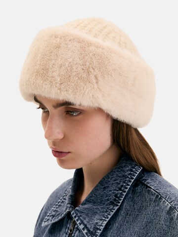 NALì Mütze 'FURRY' in Beige: Vorderseite