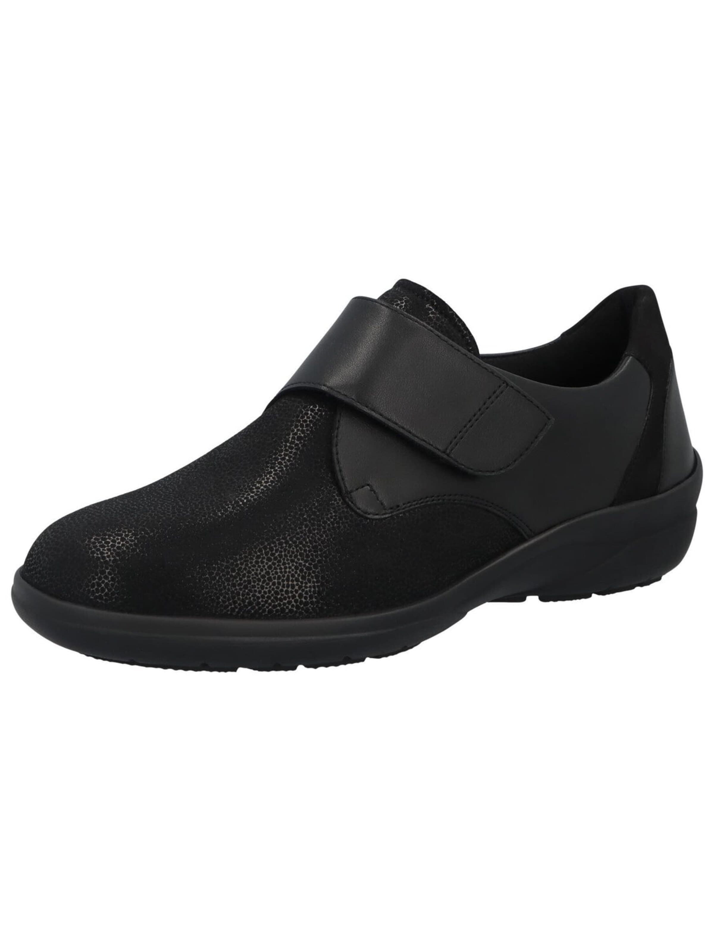 Mocassin 'Slipper Damen 41515 01186 Echtleder in schwarz' SOLIDUS en noir : devant