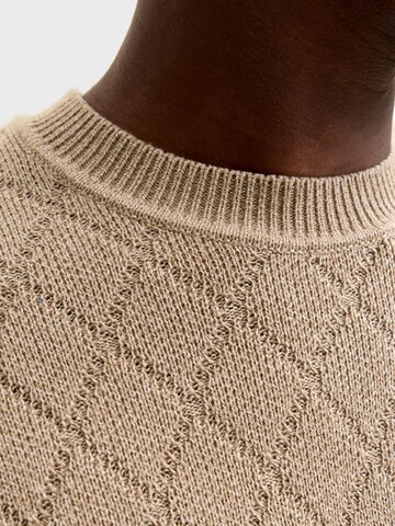 JACK & JONES Sweater 'JJBlacole' in Beige