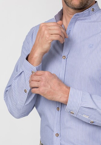 STOCKERPOINT Regular Fit Trachtenhemd 'Frederik' in Blau