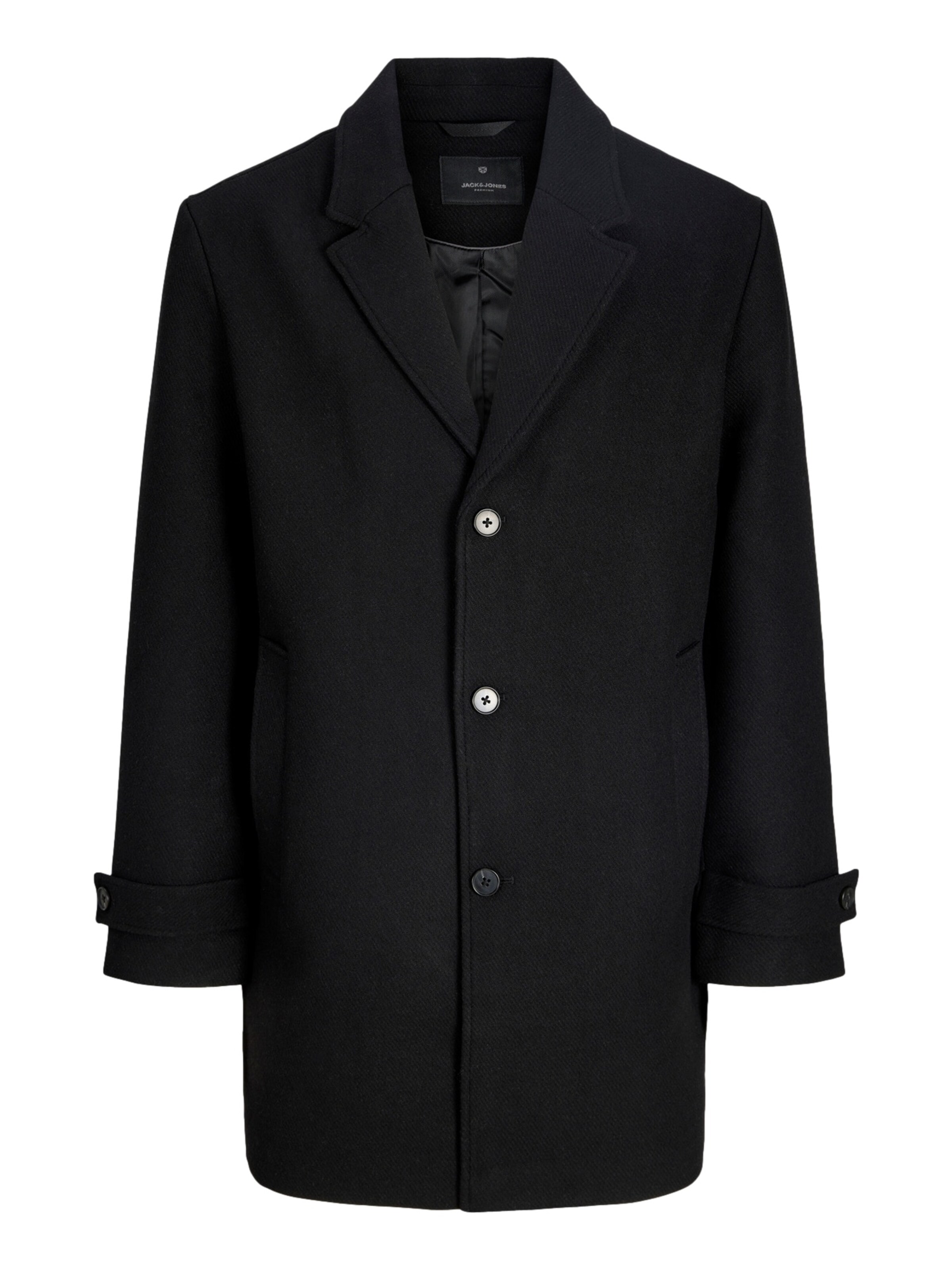 JACK & JONES - Sobretudo meia-estação 'JPRBLAWALTER' em preto: frente