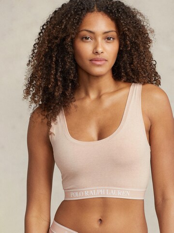 Polo Ralph Lauren Bralette Bra ' Built Up Bralette ' in Beige: front