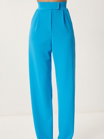 Happiness İstanbul Wide leg Trousers with creases in Blue