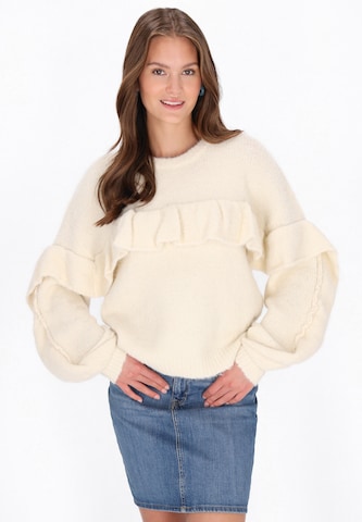 MYMO Trui 'Young Fashion' in Wit: voorkant