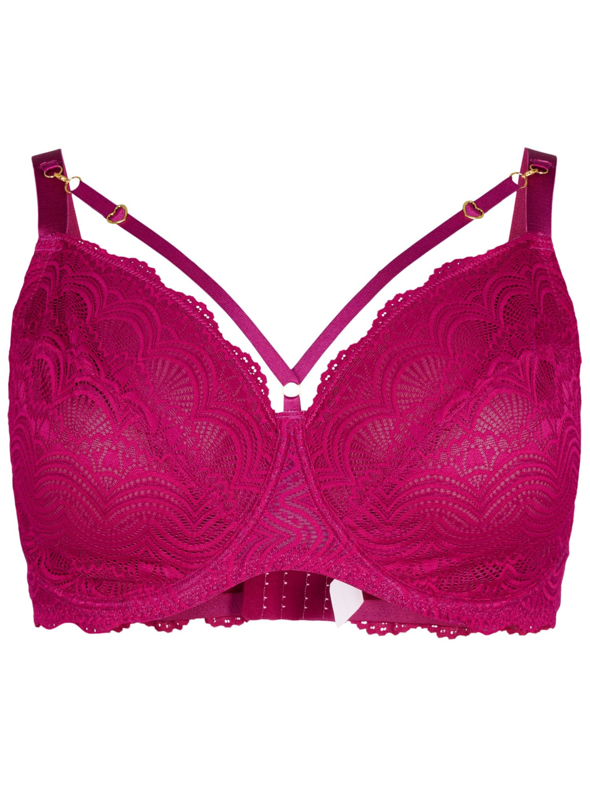 T-shirt Reggiseno 'Lala' di Devoted by Zizzi in rosa: frontale