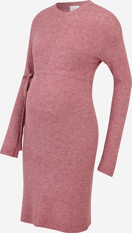 Robes en maille 'MLAysa' MAMALICIOUS en rose : devant