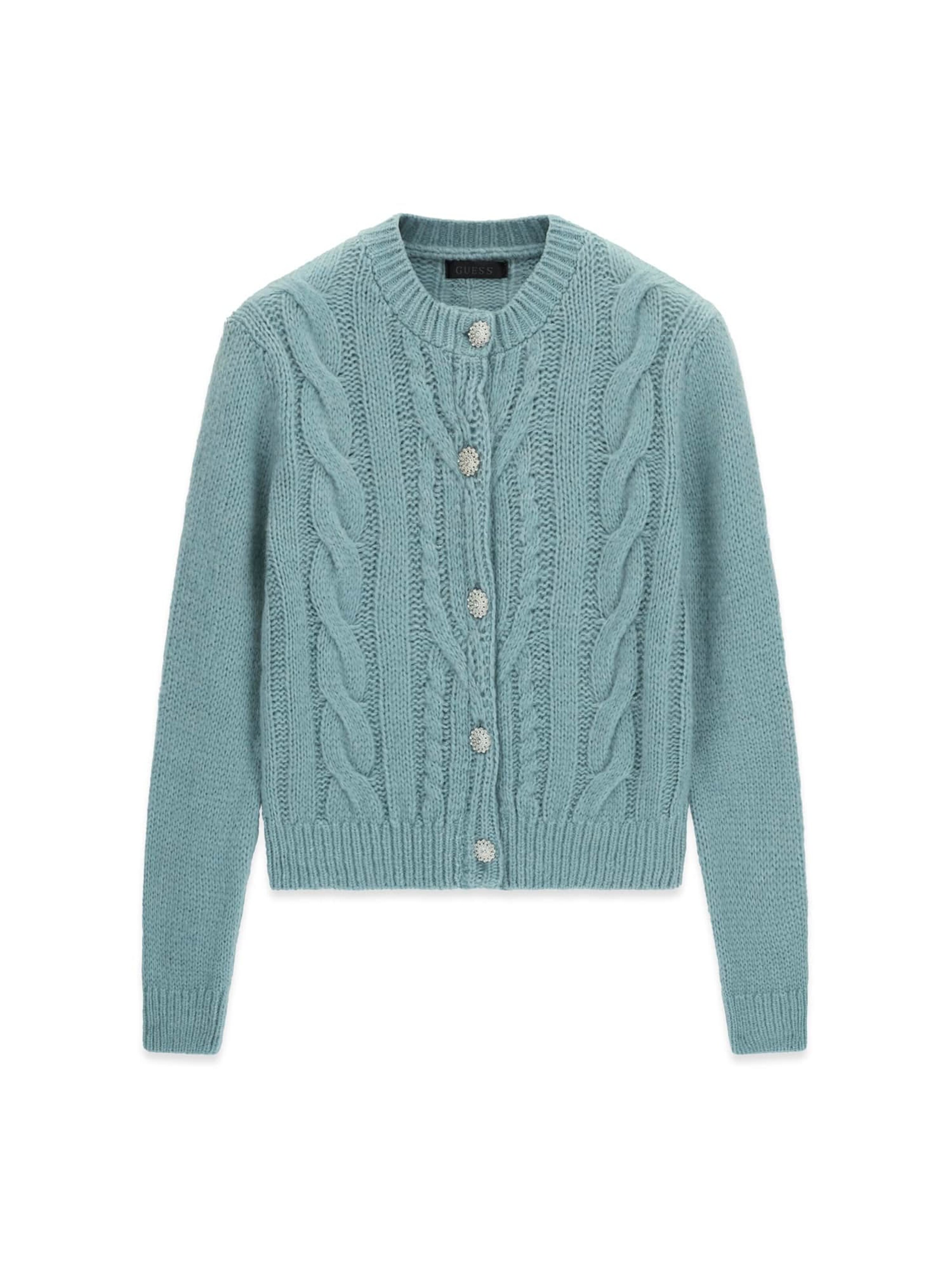 GUESS Knit Cardigan in Blue: front