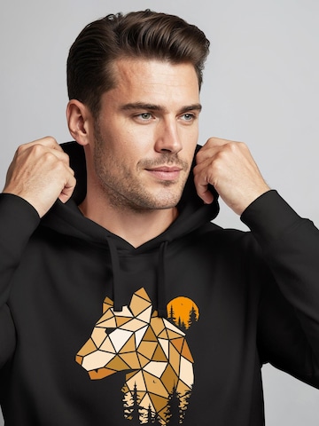 Neverless Sweatshirt 'Luchs Polygon'‌‌‌‌‌‌ in Schwarz