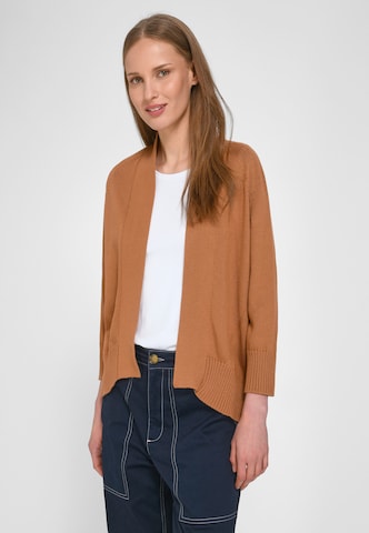 Peter Hahn Knit Cardigan in Brown: front