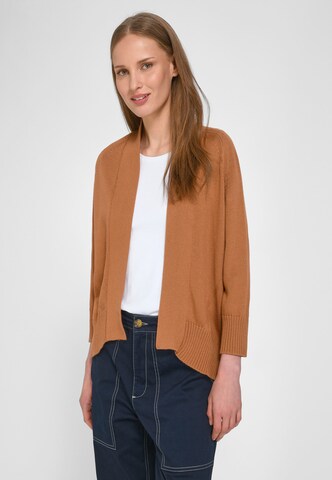 Peter Hahn Knit Cardigan in Brown: front