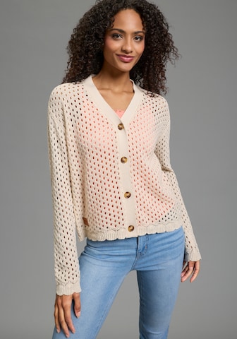 KangaROOS Knit Cardigan in Beige: front