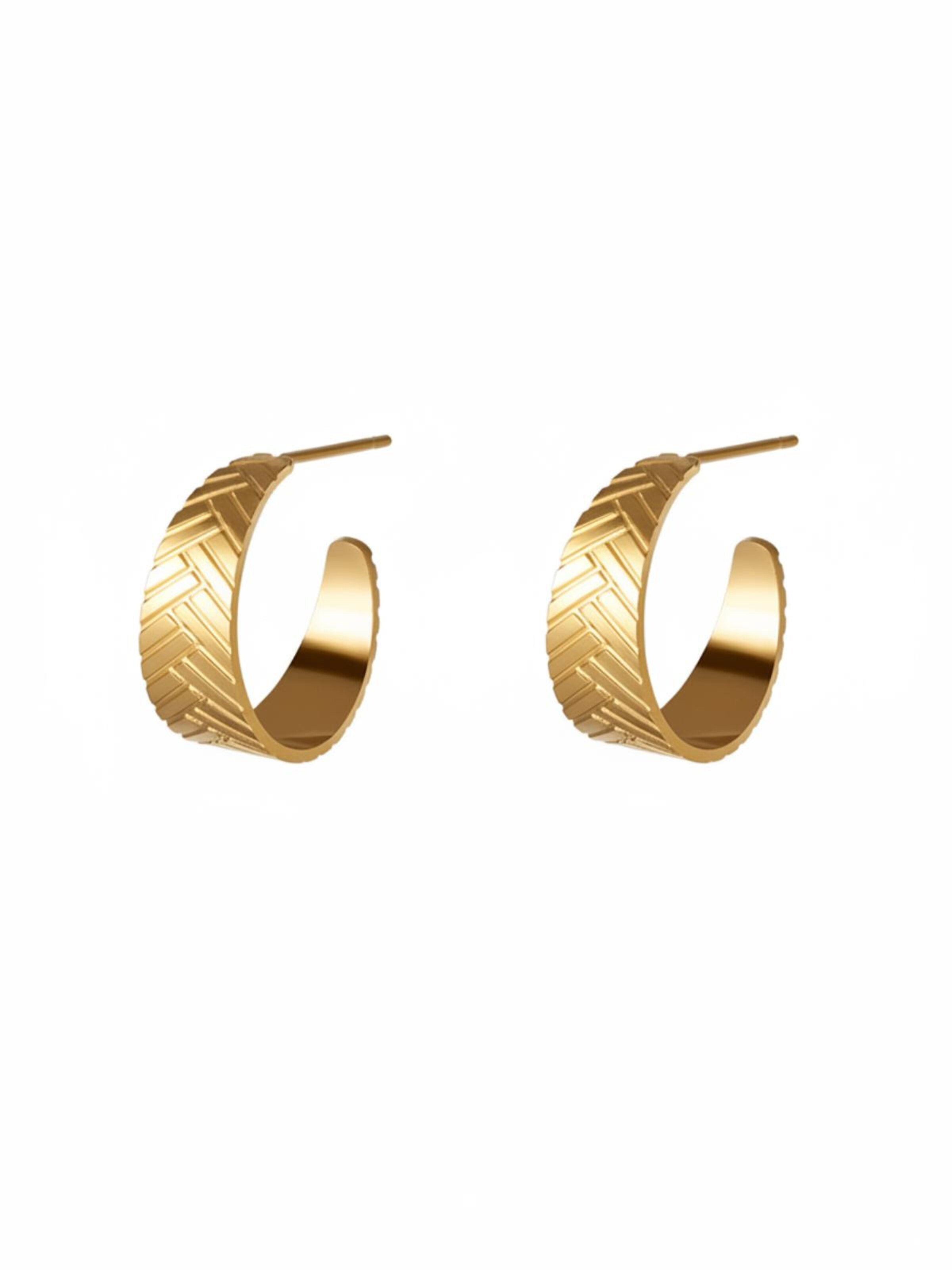 Cala Rose Oorbellen 'STELLA' in Goud: voorkant
