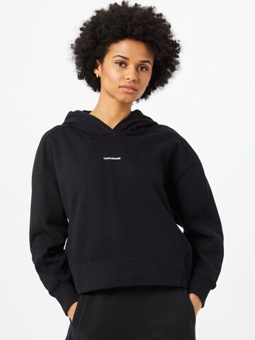 Calvin Klein Jeans Sweatshirt in Zwart: voorkant