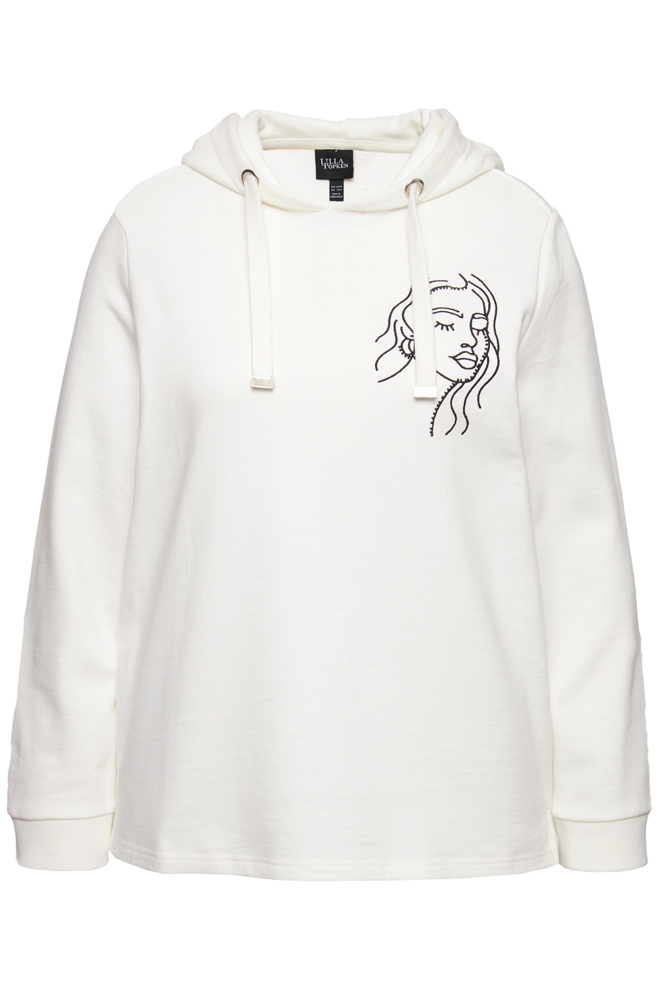 Ulla Popken Sweatshirt in Wit: voorkant