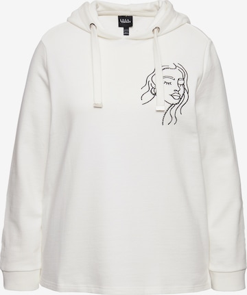 Ulla Popken Sweatshirt in White: front
