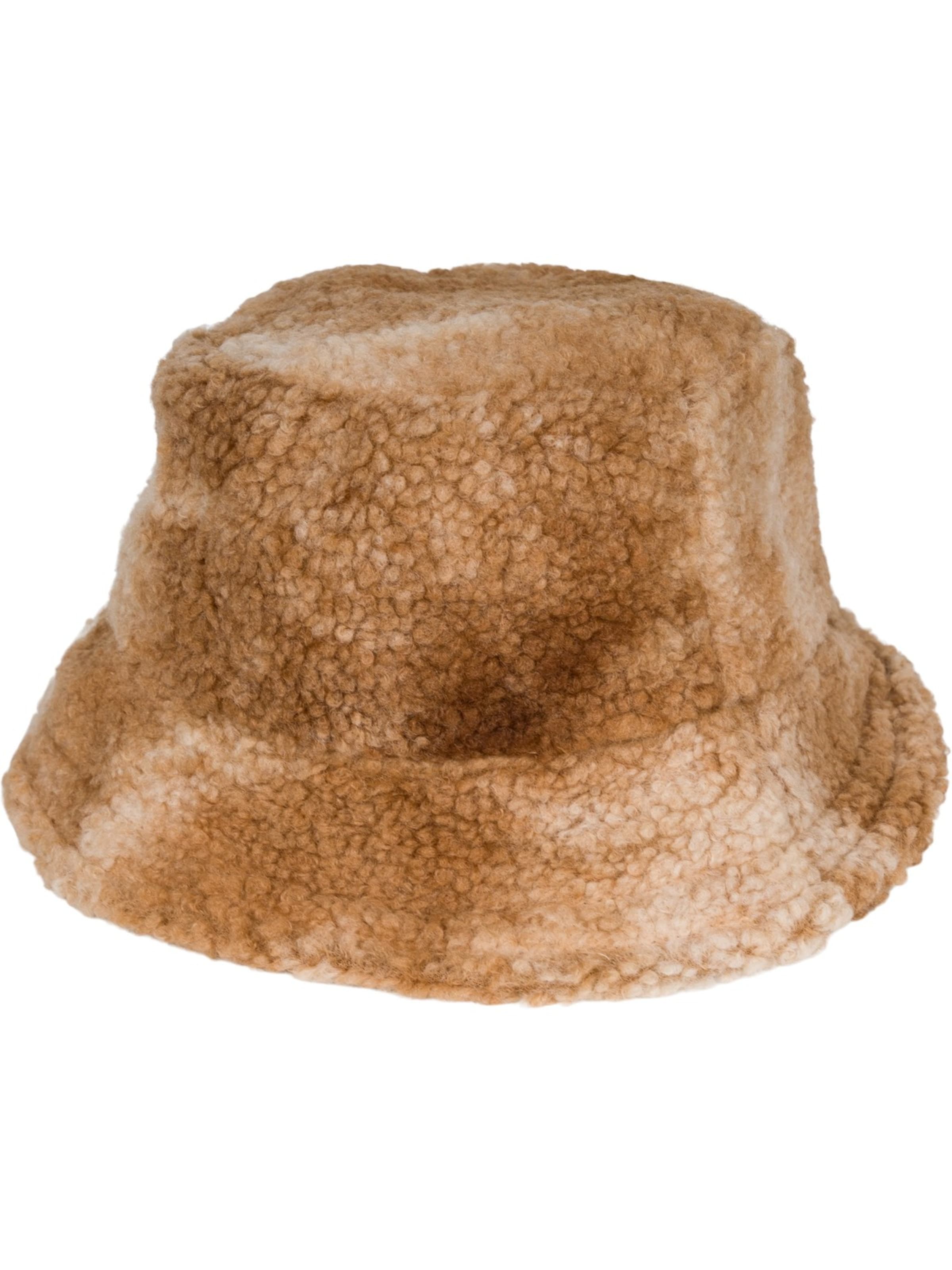styleBREAKER Hat 'Teddyfell Fischerhut Ombré' in Brown